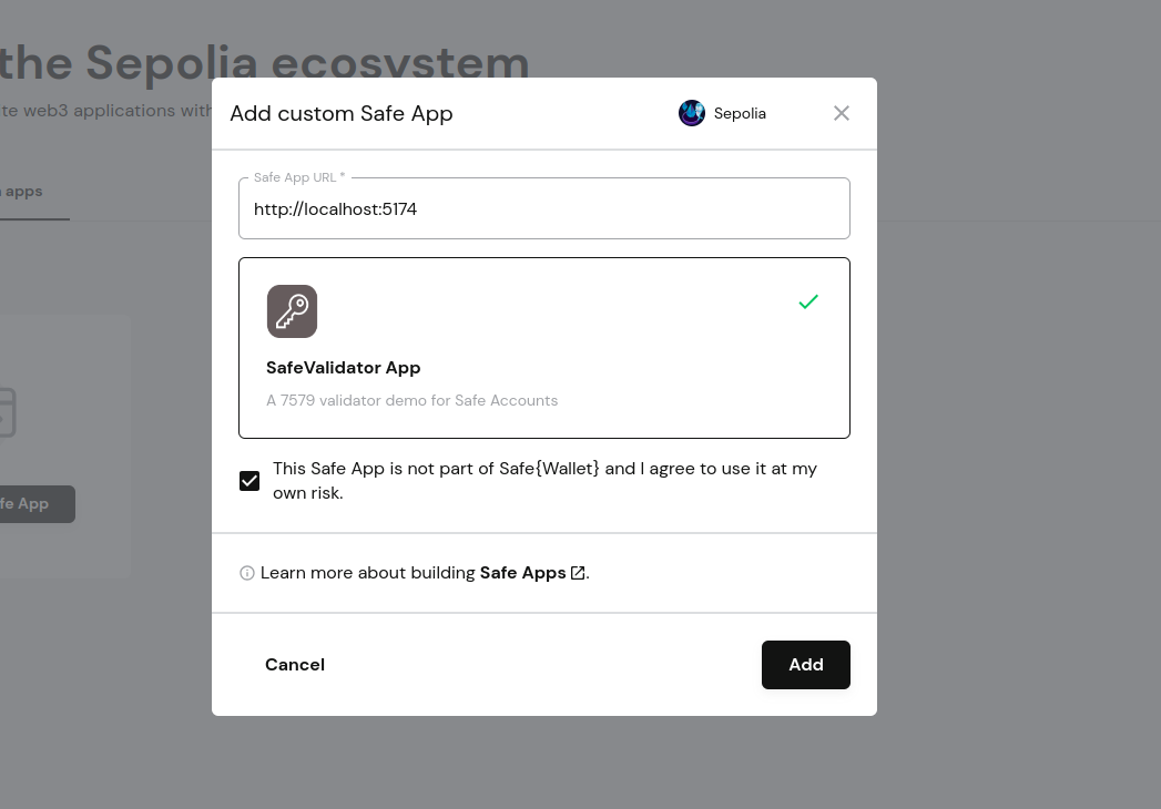 Validator App Add